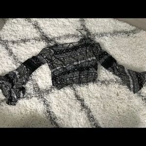 Crop Top with Flare Sleeves